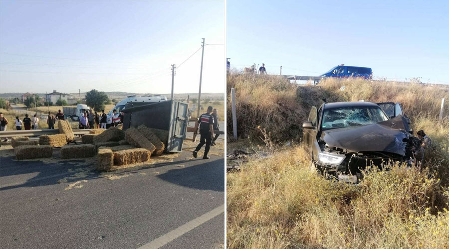 Banaz'da otomobille traktör çarpıştı! 4 kişi yaralandı