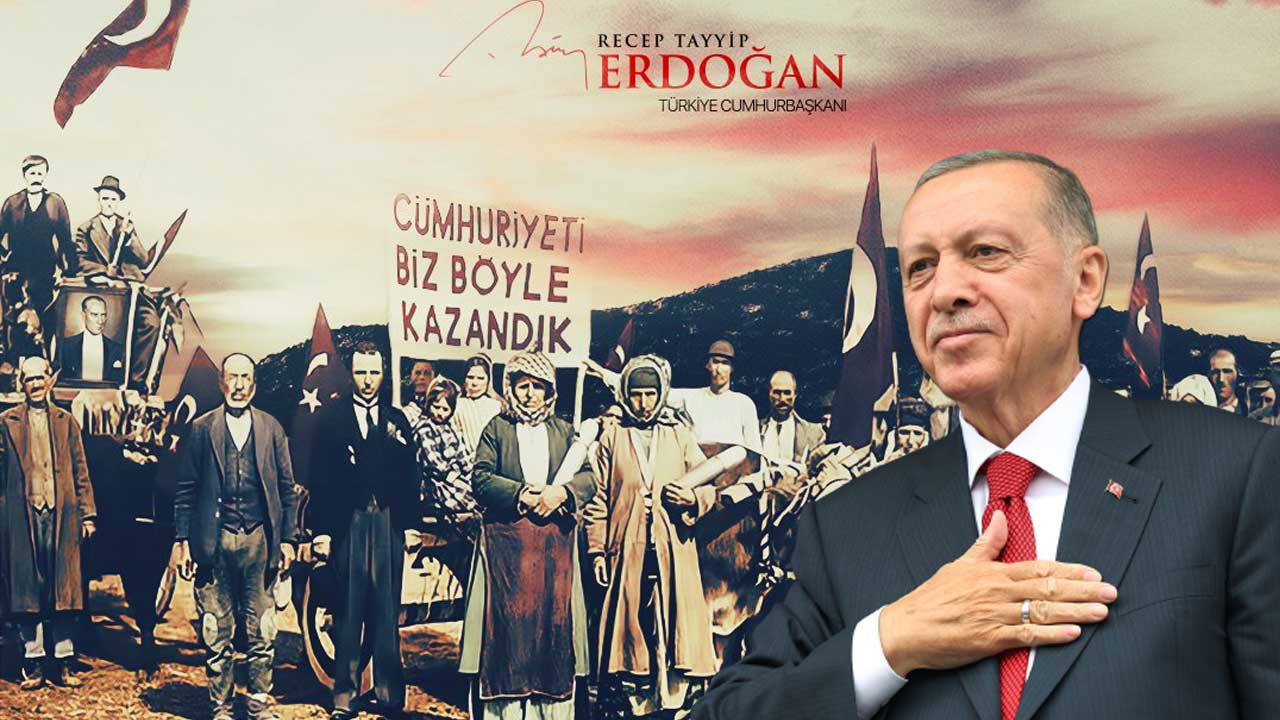Cumhurbaşkanı Erdoğan'dan simge fotoğrala 100. yıl dönümü mesajı