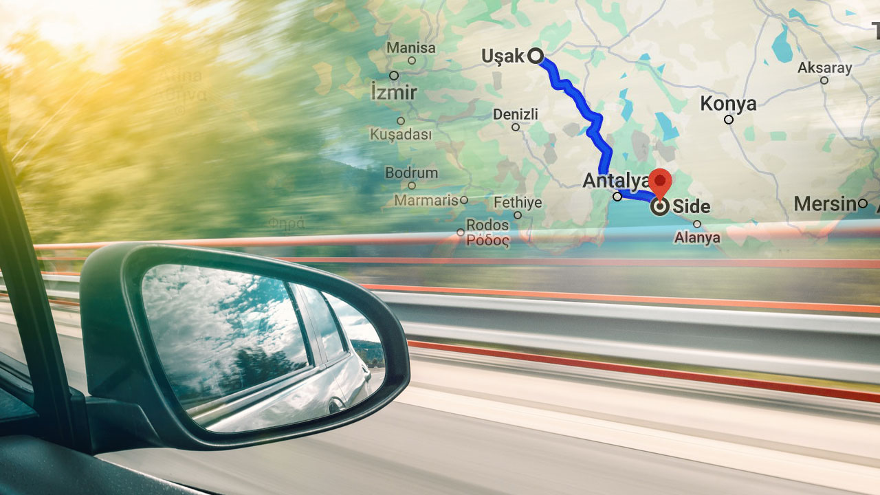 Uşak Ve Side Arası Kaç Km,  Uşak İle Side Arası Kaç Saat Sürer?