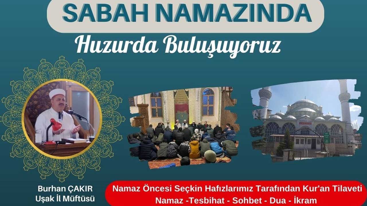 Uşak'ta manevi buluşma sabah namazında birlik ve beraberlik