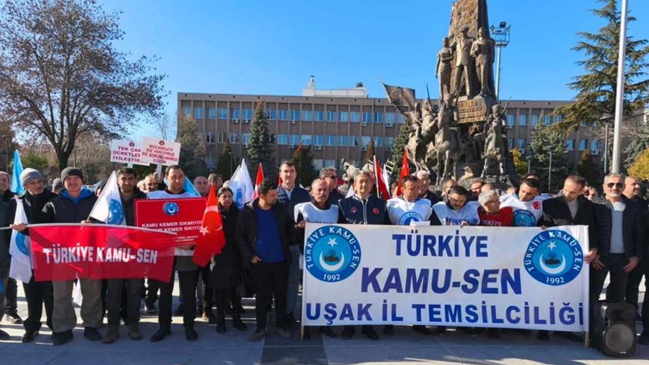 Uşak'ta Türkiye Kamu-Sen adalet çağrısı için sokağa indi
