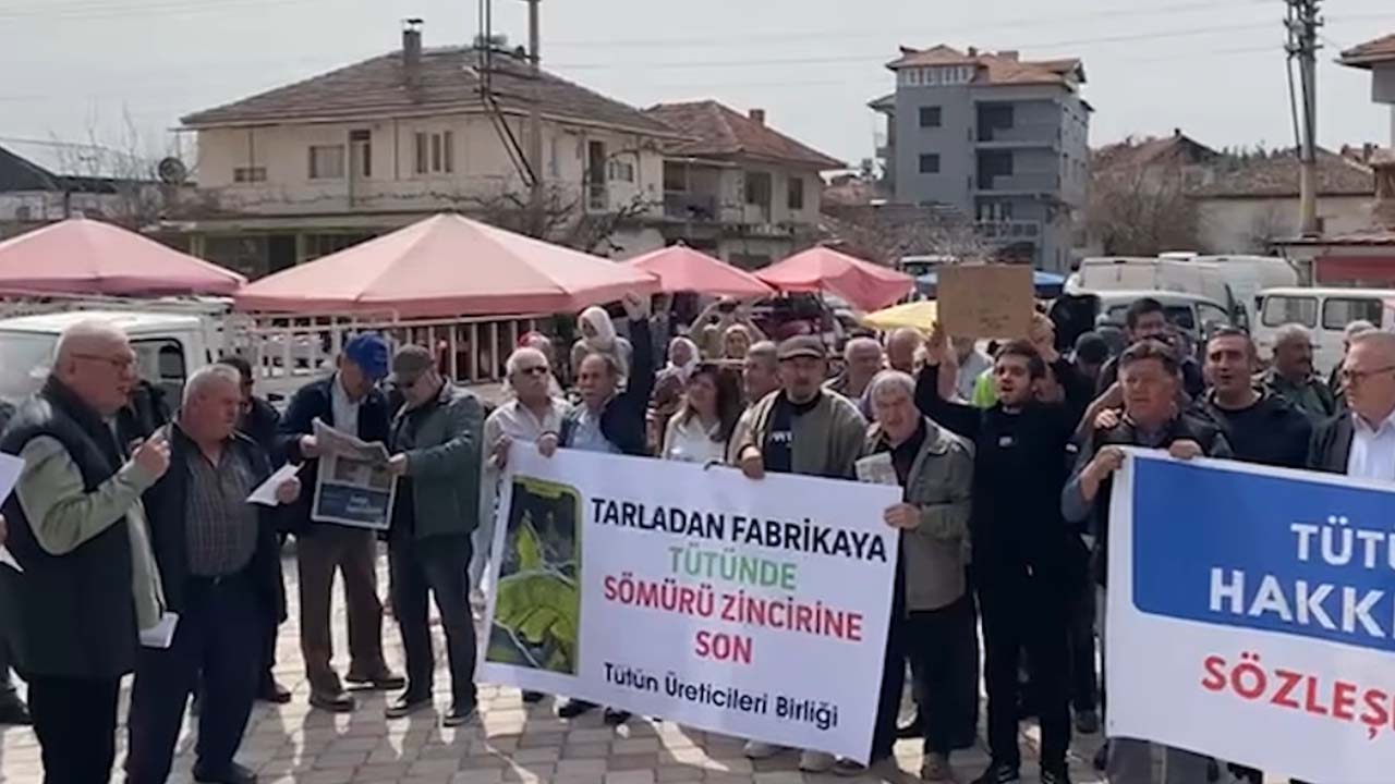 Eşme’de çiftçilerden tütün fiyatlarına ve ithal ürünlere tepki