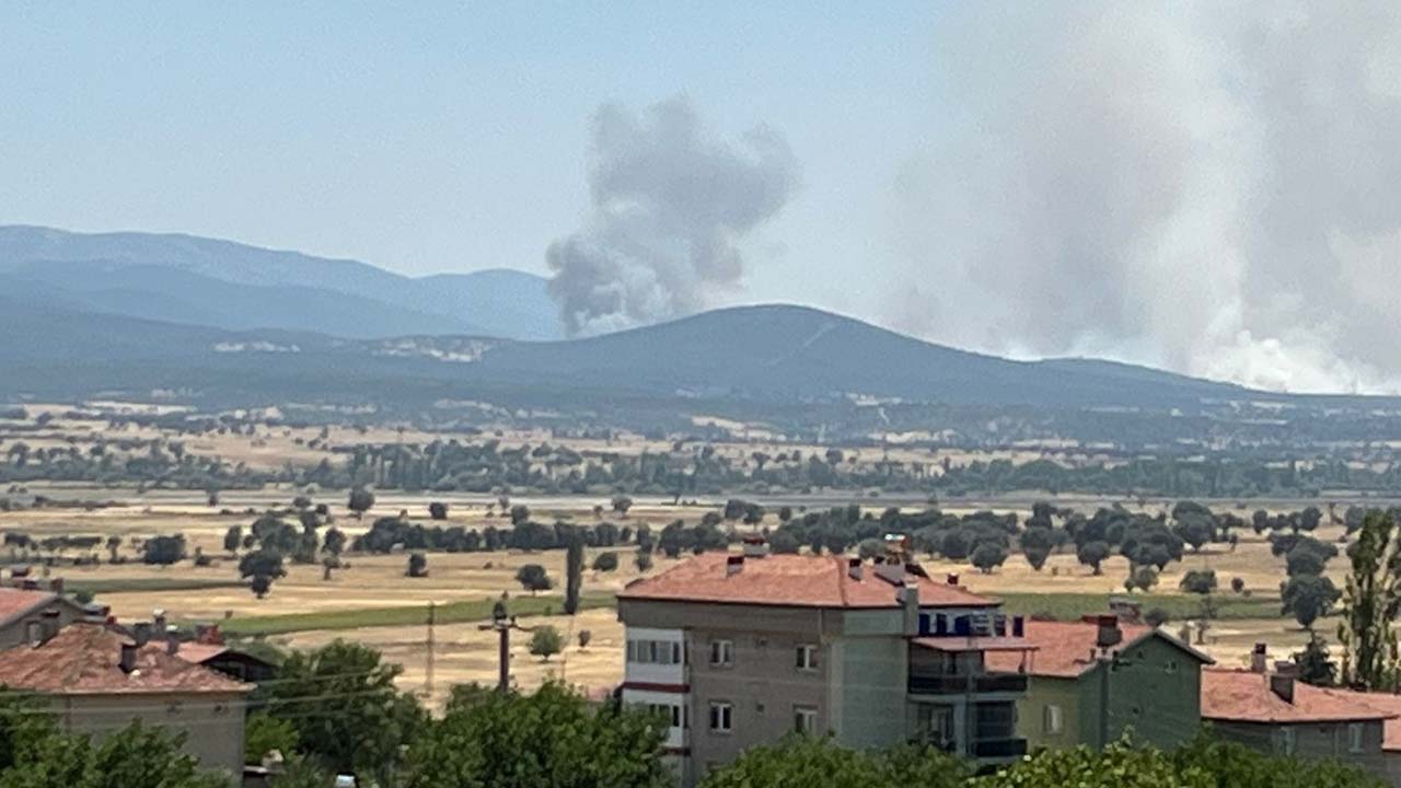 Hanoğlu köyü yakınlarında yangın çıktı