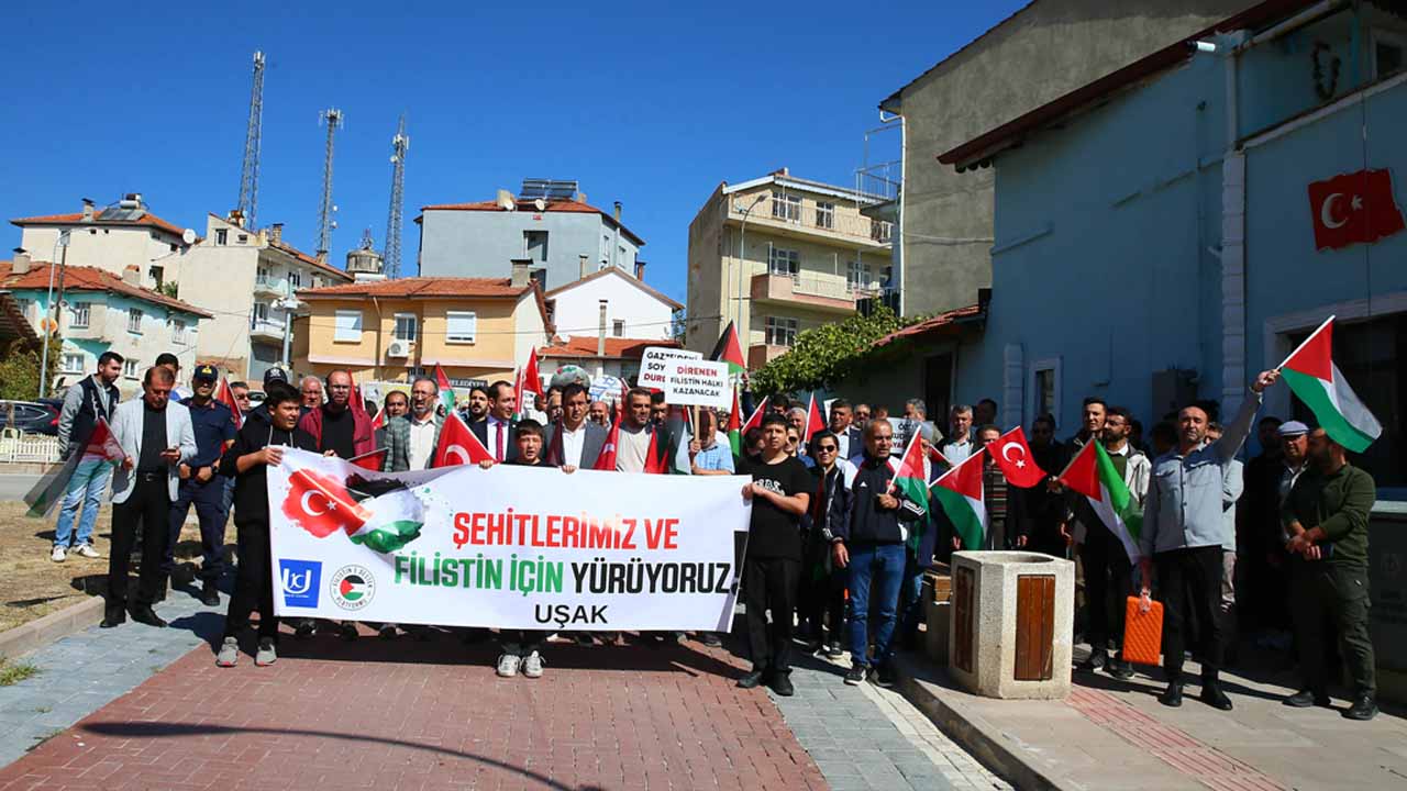 Ulubey'de Filistin'e destek yürüyüşü düzenlendi