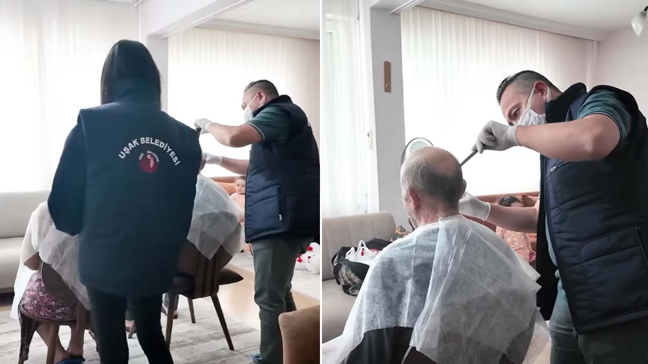 Uşak Belediyesi’nden evde “Kuaför ve Berber” hizmeti