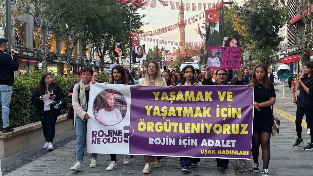 Kadınlar Uşak'ta Rojin Kabaiş için yürüdü
