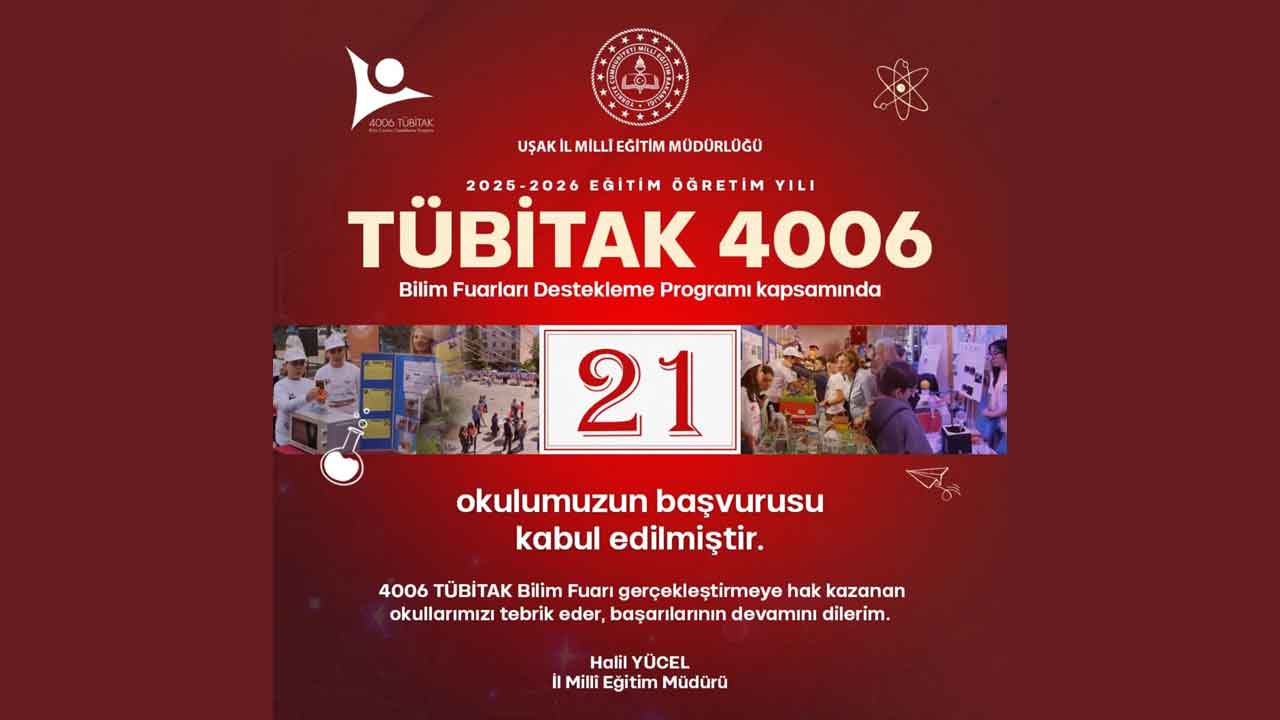 Uşak'ta 21 okul TÜBİTAK tarafından desteklenecek
