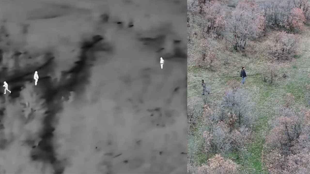 Uşak'ta yasa dışı avcılık yapan 2 kişi termal dronla yakalandı