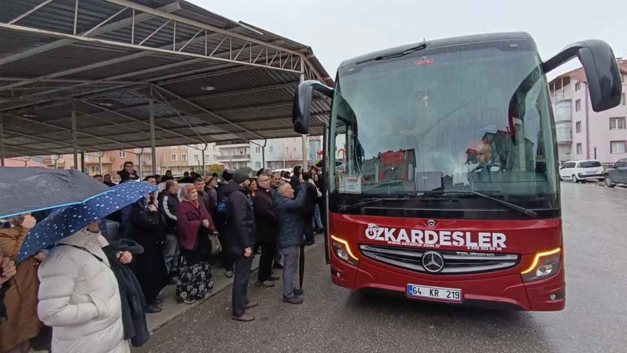 Uşaklı vatandaşlar kutsal toğraklara uğurlandı