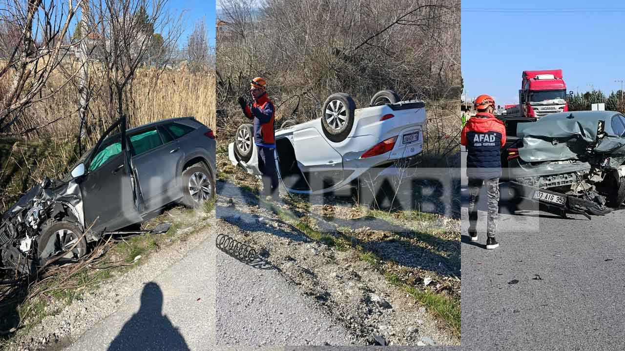 Uşak'ta 3 aracın karıştığı zincirleme kaza: 1 yaralı