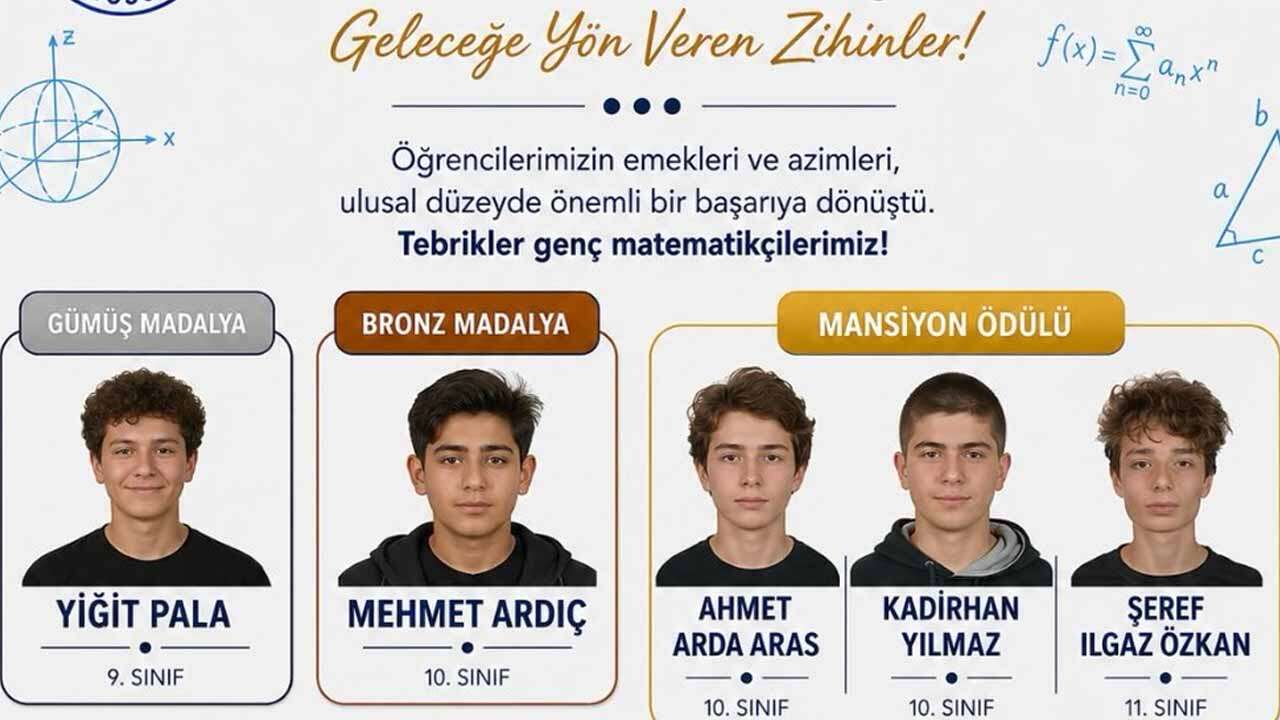 Uşak Fen Lisesi Öğrencilerinden Matematik Olimpiyatlarında Madalya Başarısı