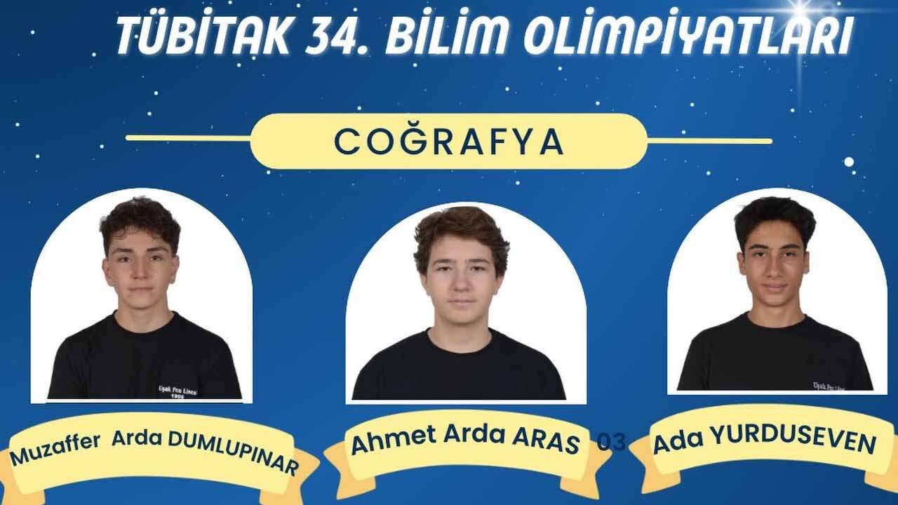 Uşak Fen Lisesinden TÜBİTAK Olimpiyatlarında Büyük Başarı