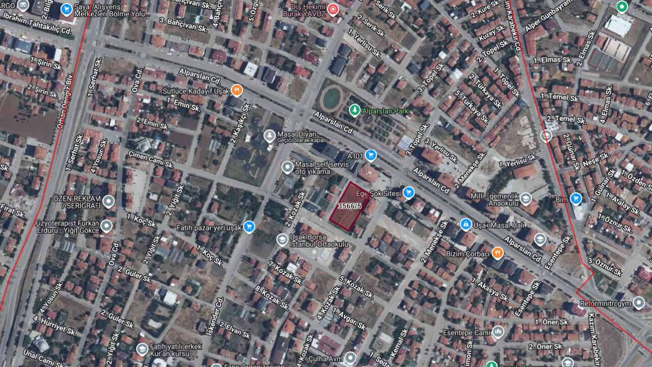Uşak’ta Park ve Okula Yakın 3 Bin Metrekarelik Arsa Satışa Çıkıyor