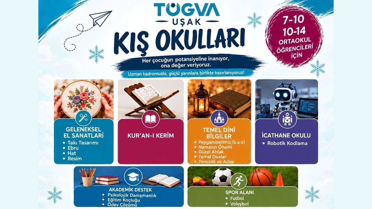 Uşak’ta TÜGVA Kış Okulları İçin Kayıtlar Başladı