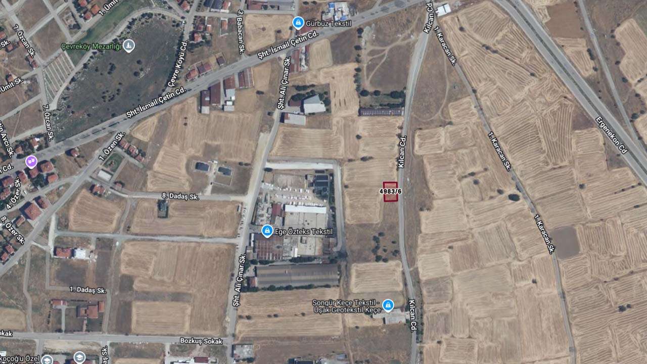 Uşak Çevre Mahallesi’nde 822 Metrekare Arsa Mahkemeden Satılık