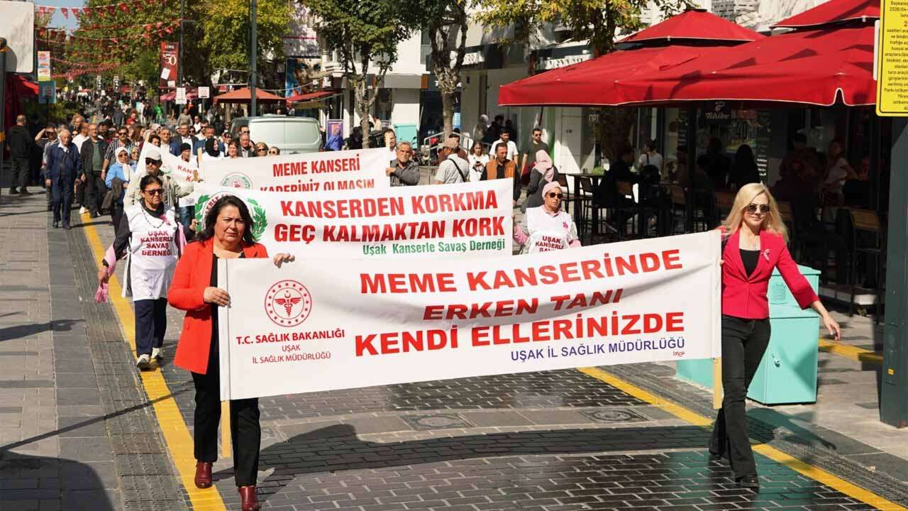 Uşak’ta Meme Kanseri İçin Farkındalık Yürüyüşü