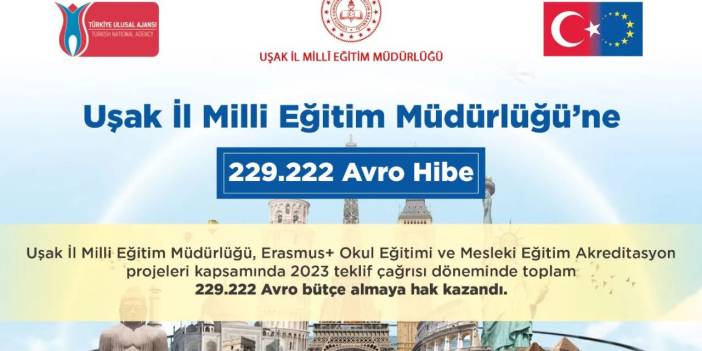 Uşak’ta Erasmus+ projelerine büyük destek! 229.222 euro hibe…