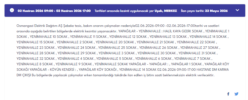 usak-elektrik-kesintisi